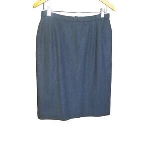 Pendleton Vintage Womens Dark Gray 100% Virgin Wool Lined Pencil Skirt Size 14P